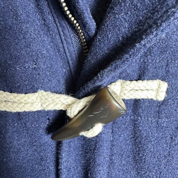 GAP KIDS Wool Blend Nautical Toggle Close Hooded Jacket Coat, Navy Blue | Sz. LG - Picture 4 of 6